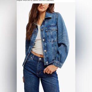 FREE PEOPLE WOMEN COTTON JADE CLASSIC HIGH DIVE BLUE DENIM JACKET  Medium NEW